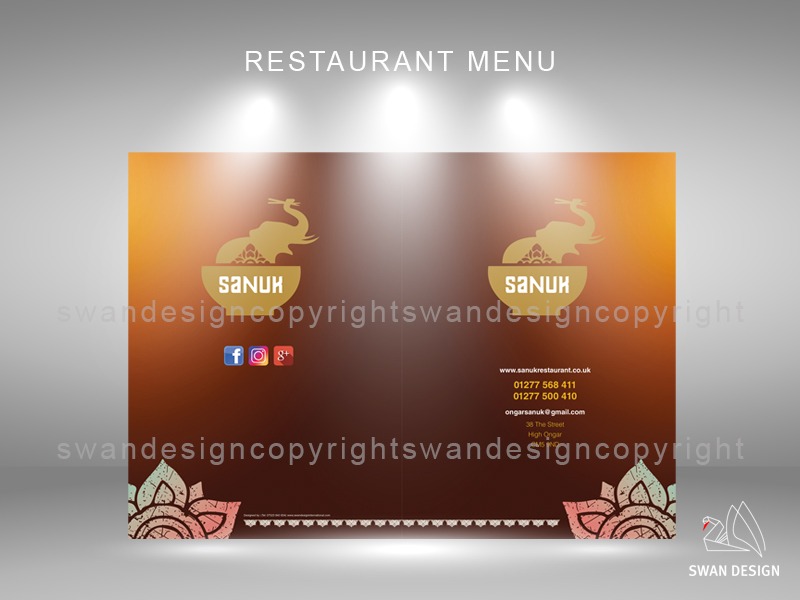 swan design international menu slide presentation