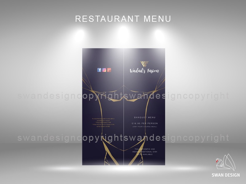 swan design international menu slide presentation